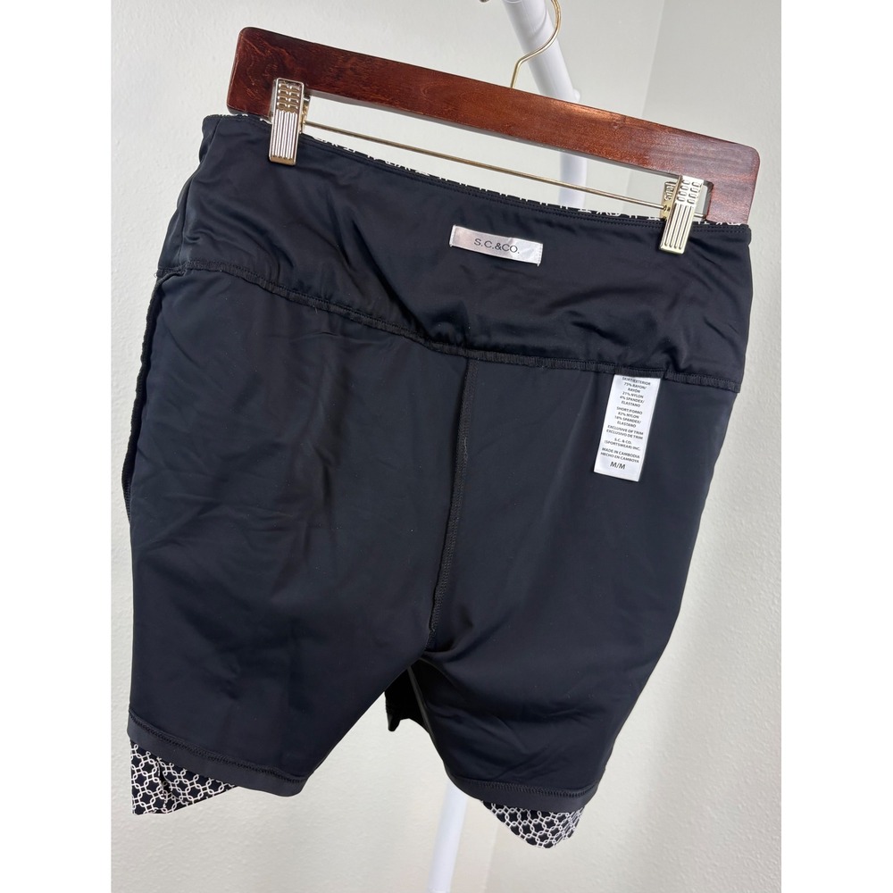 S.C. & CO. Womens Black White Geometric Chain Link Print Skort Size Medium M - Picture 6 of 8